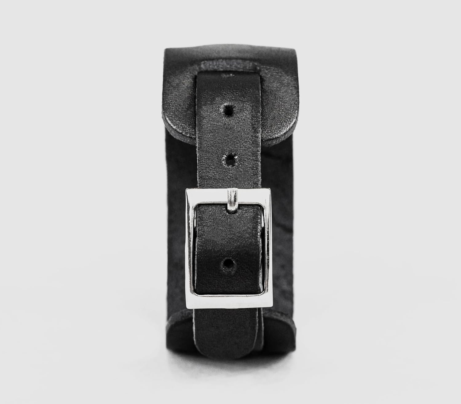buckle Leather cuff bracelet wristband with o-ring for men or women, Handmade UA 6521