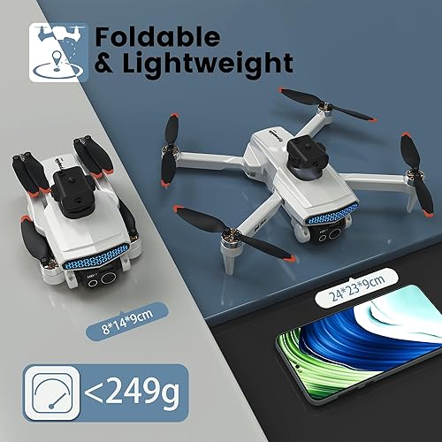 Miniatura 6 de Dron con cámara dual para adultosniños, mini drones con motor sin escobillas, flujo óptico, evitación de obstáculos de 360, selfie por gestos,