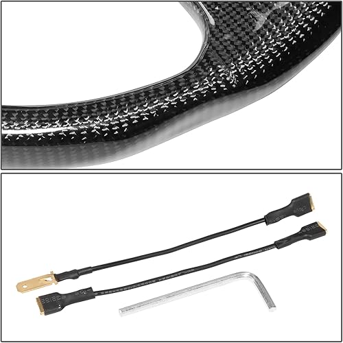 Vista 4 de NRG Innovations NRG-ST-012CF - Volante ligero de fibra de carbono, 3 radios, 13.780 in, 6 x 70 PCD, plato plano, negro brillante