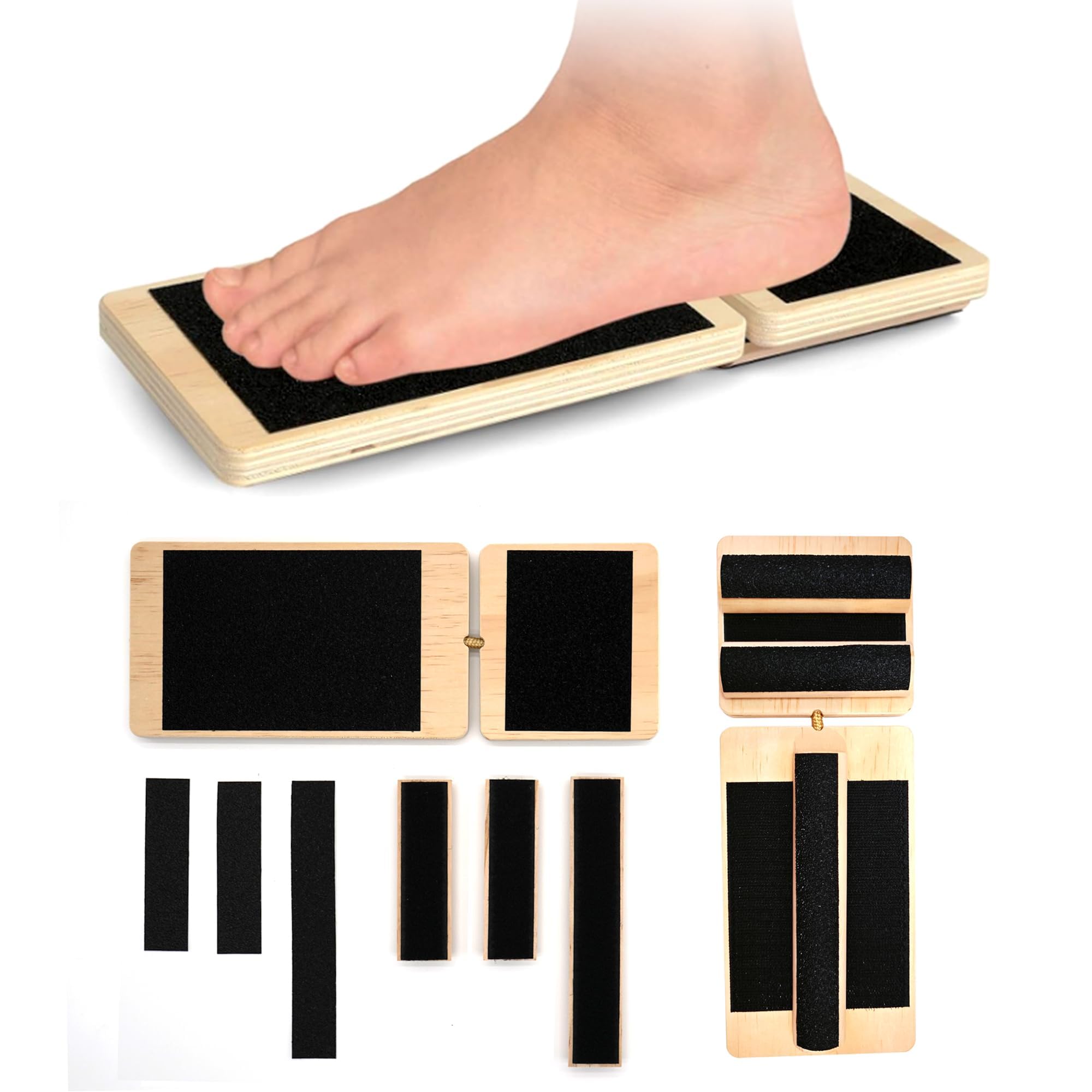 Balance Board in legno, per allenare i piedi, antiscivolo, per adulti, efficace rafforzamento del piede e stabilizzazione dei piedi, correzione della postura allungamento della caviglia