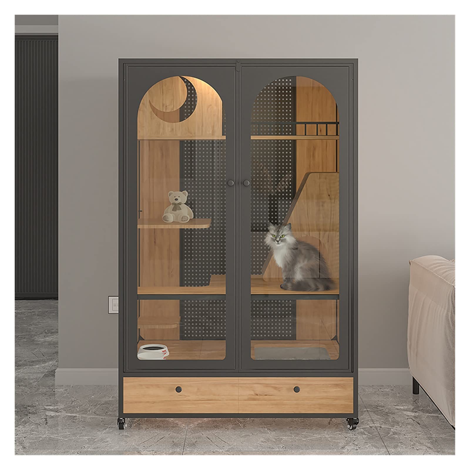 villa per gatti Cat Villa Gabbia for gatti in legno Cuccia for grande for da interno Per interni