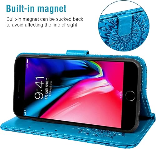 Miniatura 4 de Funda de teléfono para iPhone 7plus 8plus 78 Plus con protector de pantalla de vidrio templado, funda de cuero con tapa para tarjetero, accesorios