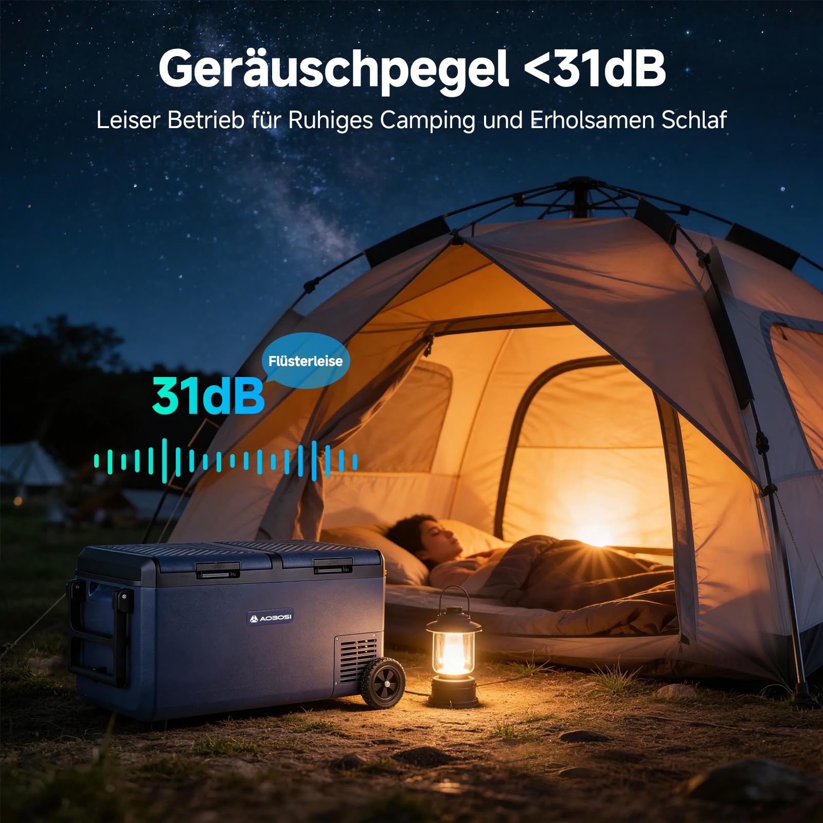 AAOBOSI 75L Kompressor Kühlbox, Kühlbox Elektrisch Dual Zone mit Rollen & Zuggriff, APP Steuerung, IPX4 Wasserdicht, -20°C bis 20°C 12V/230V – Ideal für Auto, Camping, Boot, Wohnmobil, Angeln Outdoor