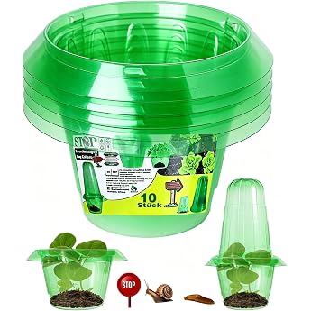 Snail Collar Pack of 10 Medium Snail Protectors for Salad Plants and Cabbage Snail Protection Rings Can Addition to Plant Hat to Create a Mini Greenhouse