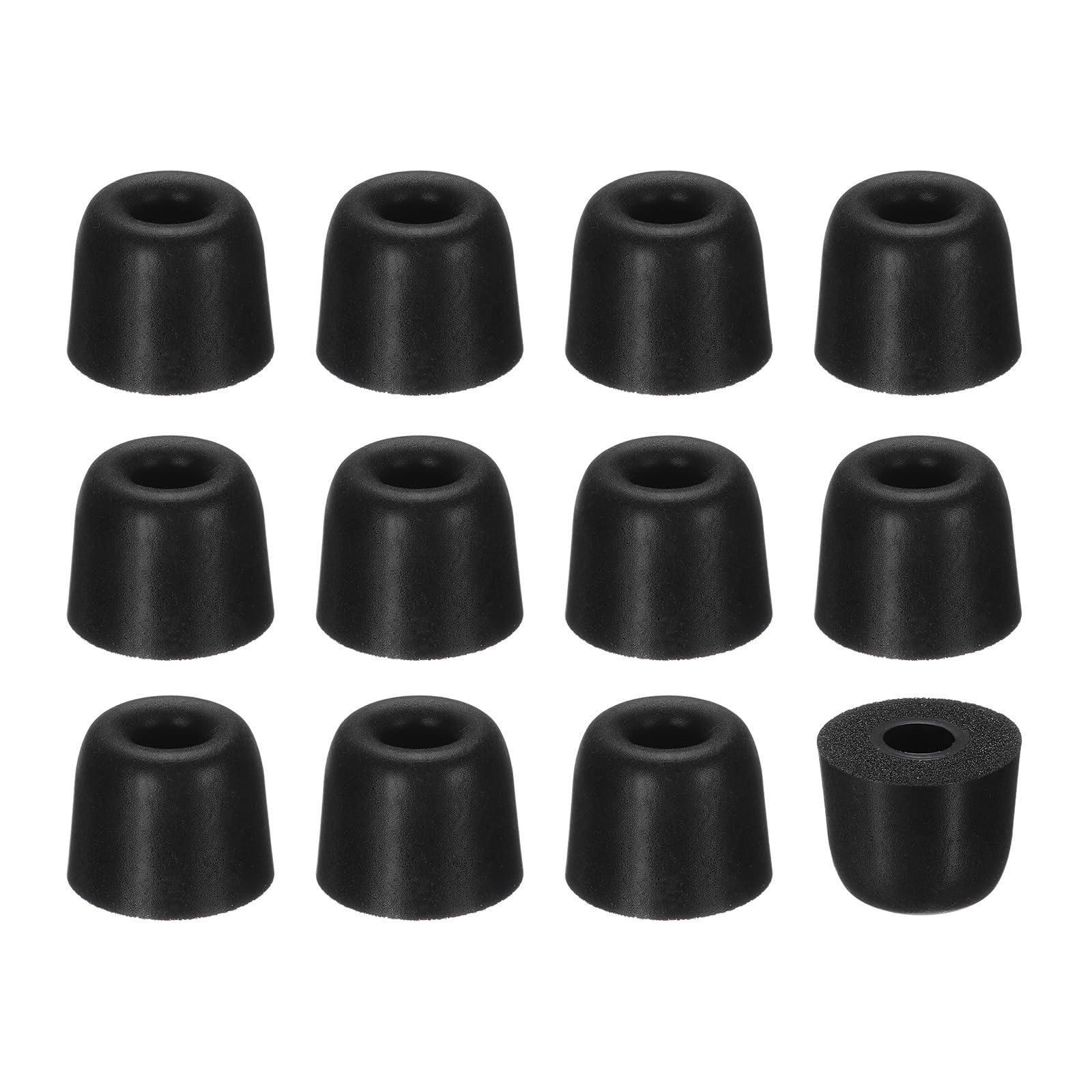 Nexarelle Memory Foam Earbud Tips (4.5mm/0.18"), 12Pcs / 6Pairs - Large Ear Bud Replacement Tips Noise Isolation, Ultimate Comfort Secure Fit Buds for Earphones Earplugs, Black