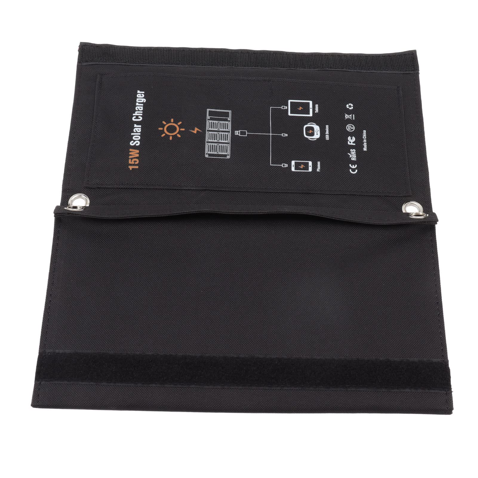 Caricatore monocristallino da 15w Caricatore solare Efficiente efficiente USB Outdoor Power Bank Black