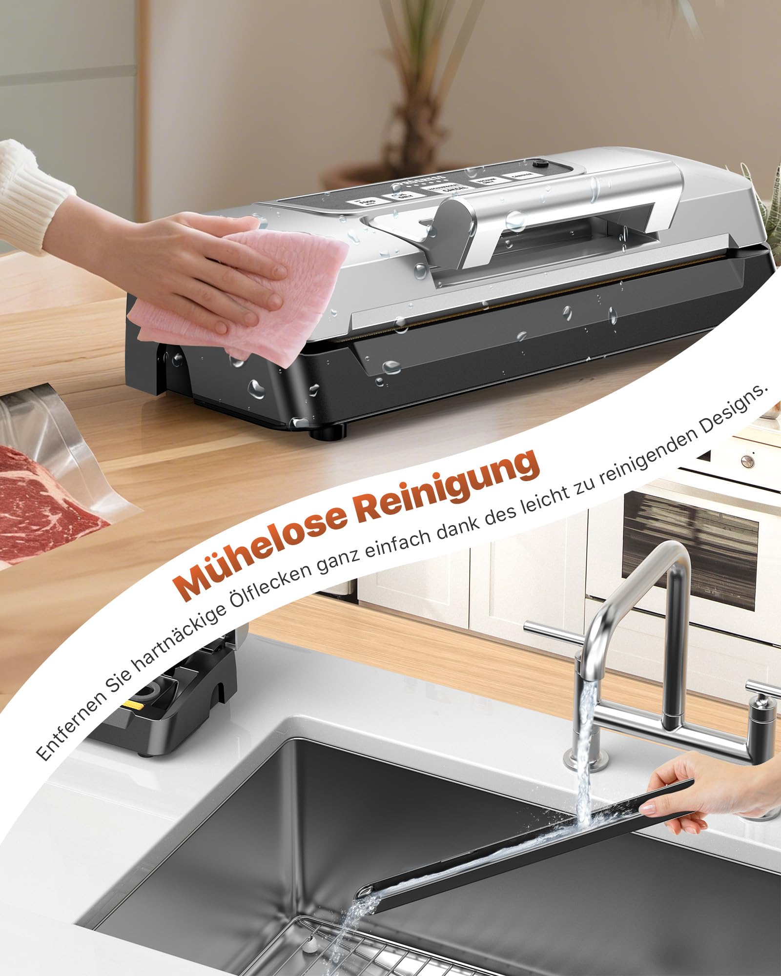 GAVASTO Machine Sous Vide Alimentaire 90kPa,20L/min Machine Sous Vide Professionnel, Soude-sac Puissant Avec Double Pompe et LED Intelligente, Modes Aliment Sec & Humide, Coupe-sacs Intégré, Livré ave