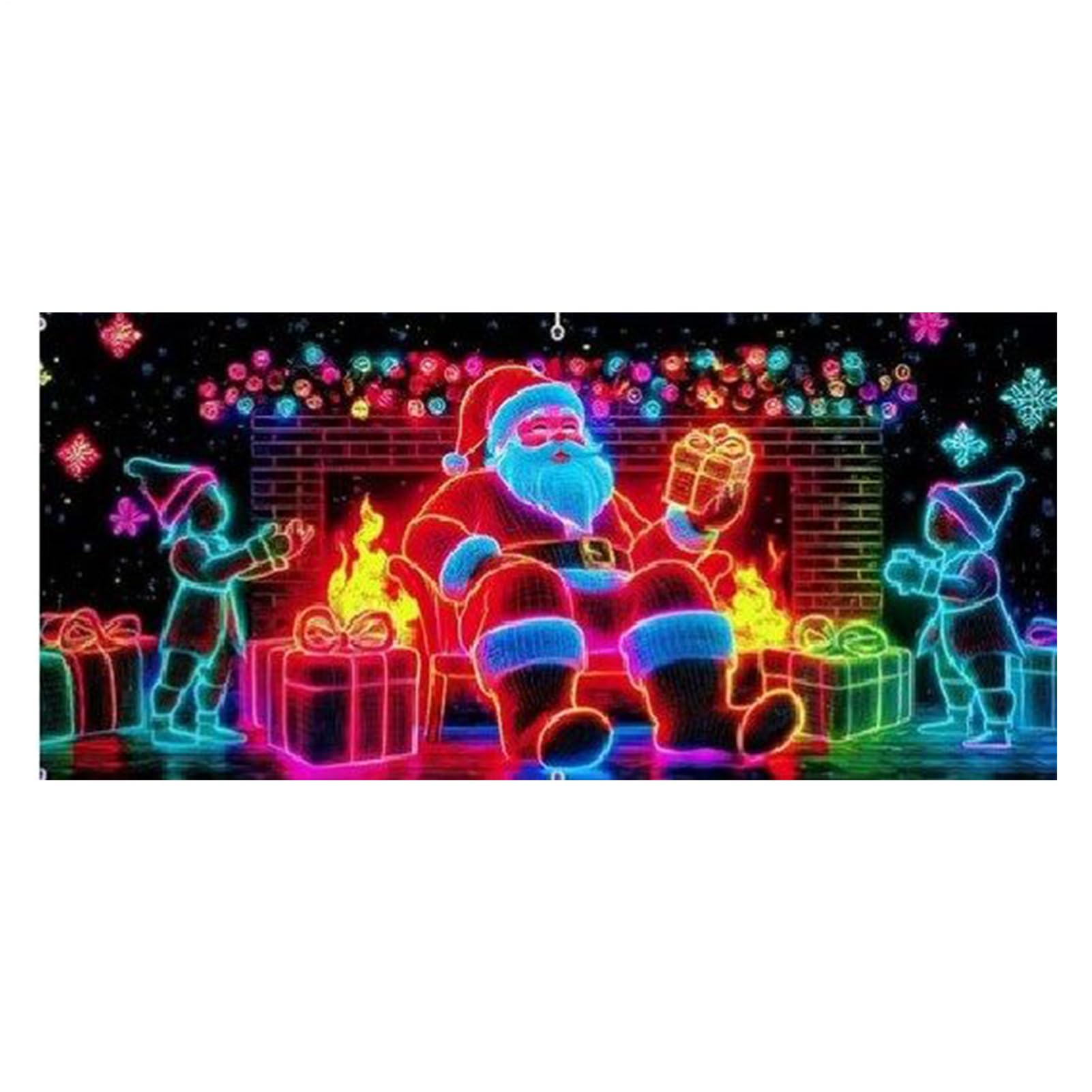 Toile de garage Noël fluorescente UV et résistante