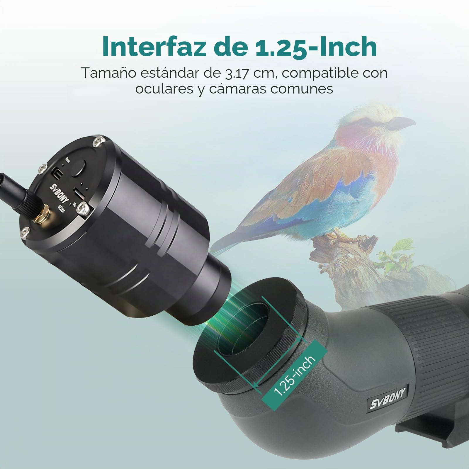 Svbony SA401 APO Telescopio Terrestre, 25-75x100 mm Dual ED Apocromático FMC, Spotting Scope, con SC001 WiFi Cámara, SA406 Adaptador de Cámara, IPX6 Impermeable para Observación de Aves, Fotografía