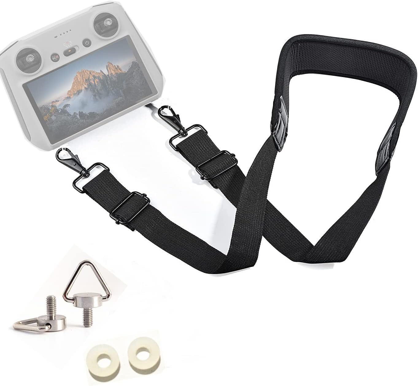 Air 3/Mini 4 Pro RC Neck Lanyard Soft Stress-Relieving Shoulder Strap with 304 Stainless Steel Buckle and Screws for DJI RC 2 and DJI RC Pro Remote Controller Accessories (Lanyard-A)