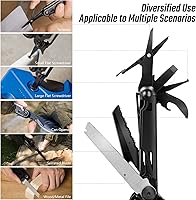 Vista 5 de Flissa Multiherramienta 16 en 1, negro y plateado