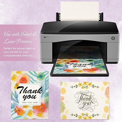 Miniatura 3 de Geosar 200 hojas de papel de cartulina de lino de 8.5 x 11 pulgadas, tarjeta con textura de invitación, peso pesado, 92 libras, 8.82 ozm, bricolaje,