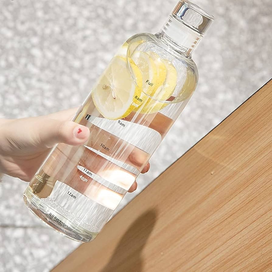 Amazon | スポーツボトル 水筒 750ml ガラスタイムマーカー