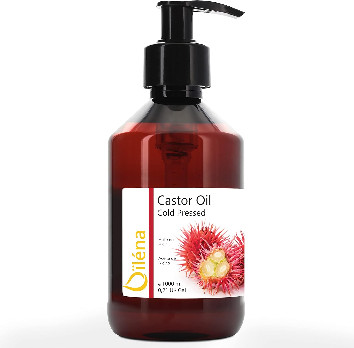 Cold Pressed Organic Castor Oil Eyelash Growth Cuticle Care Oil Hair Growth Hair Loss Serum 100% Natural Vegan 1000 ml Pure Castor Oil for Skin Beard Oil