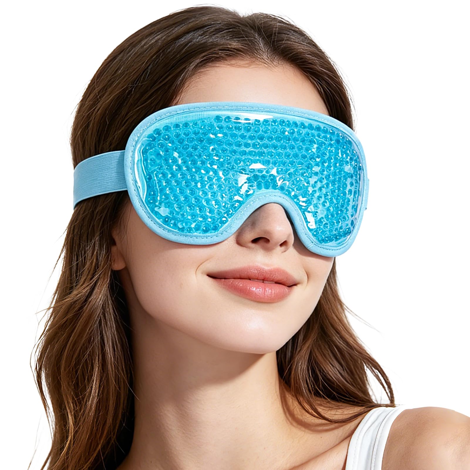 NEWGO Maschera Gel Per Gli Occhi Impacco Freddo Riutilizzabile, Maschera Occhi Gel Freddo, Perfetta Per Blefarite, Occhi gonfi, Occhiaie - Blu