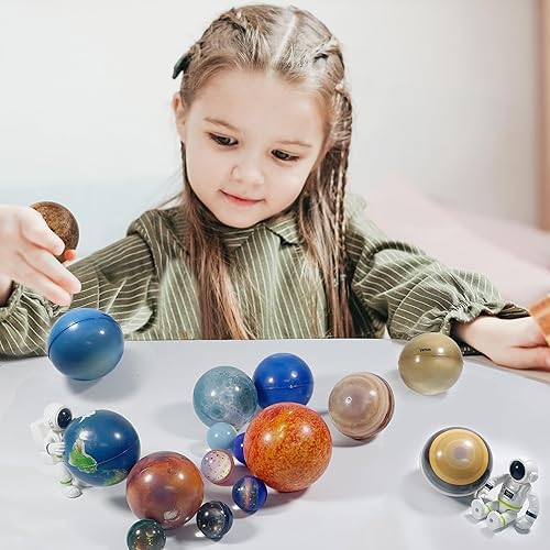 Miniatura 8 de Juguetes de planetas del sistema solar para niños, juguetes sensoriales educativos STEM para niños autistas, no tóxicos, bola de limo de astronauta