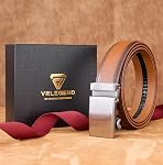 VRLEGEND Belts Men Leather Ratchet Belts Automatic Adjustable 1 3/8" for Business Formal Suit Dress Pants Casual Jeans