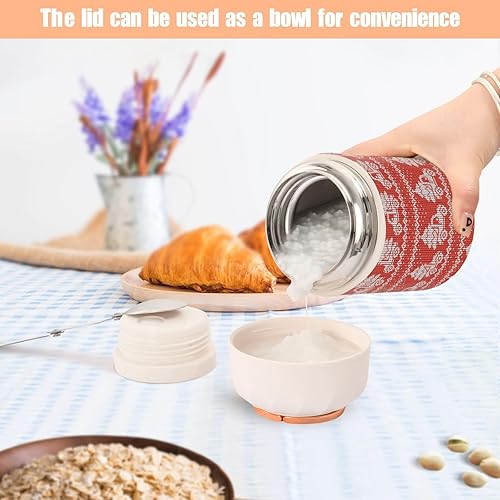 Miniatura 6 de Christmas Red Tree Cars Food Jar with Spoon Stainless Steel Vacuum Insulated Food Container 17 oz Thermos for Adults