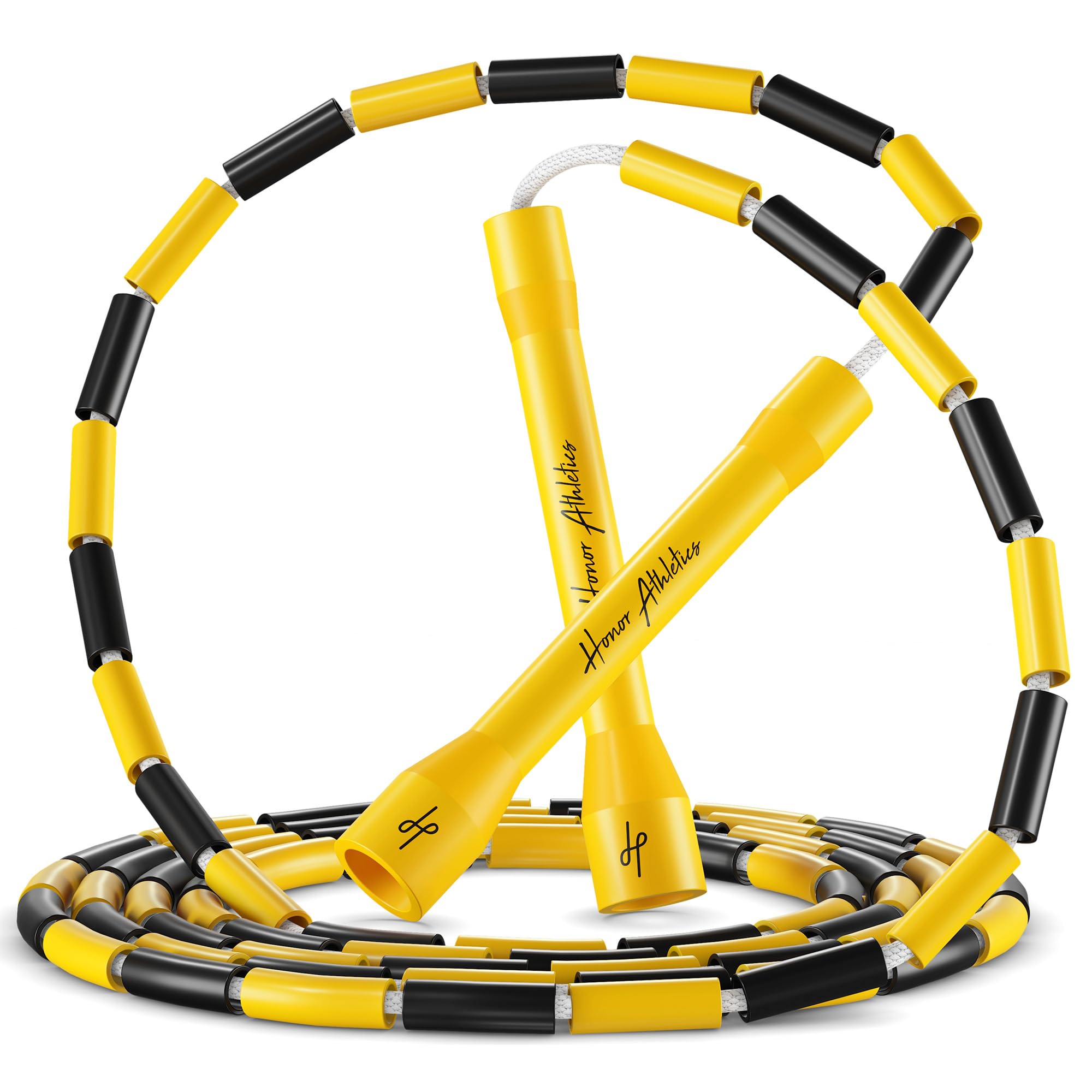 Honor Athletics 2.0 Beaded Jump Rope - Adjustable with Unbreakable Handles & Shatterproof Beads for Enhanced Fitness Training