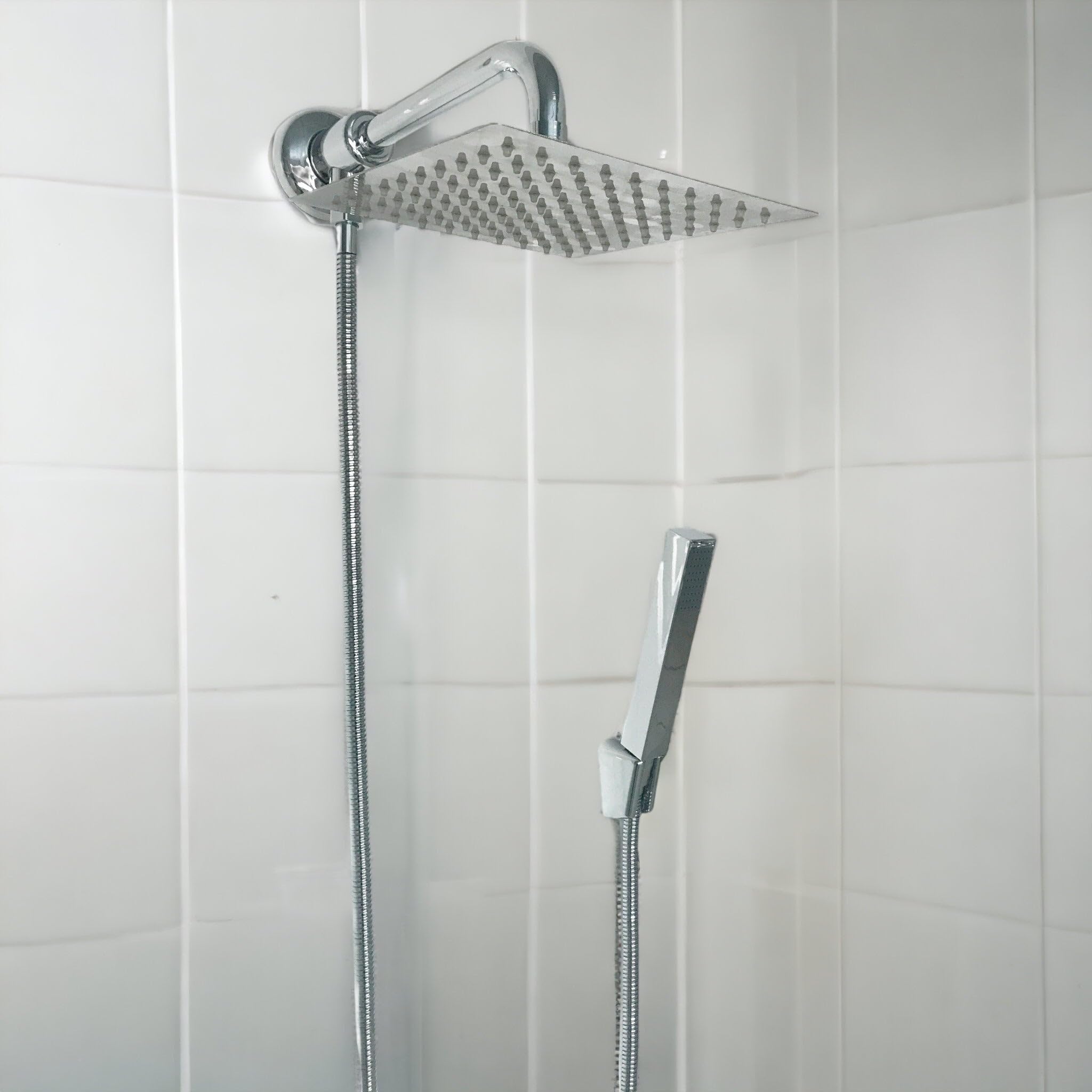 Set doccia con deviatore, braccio doccia cm 30