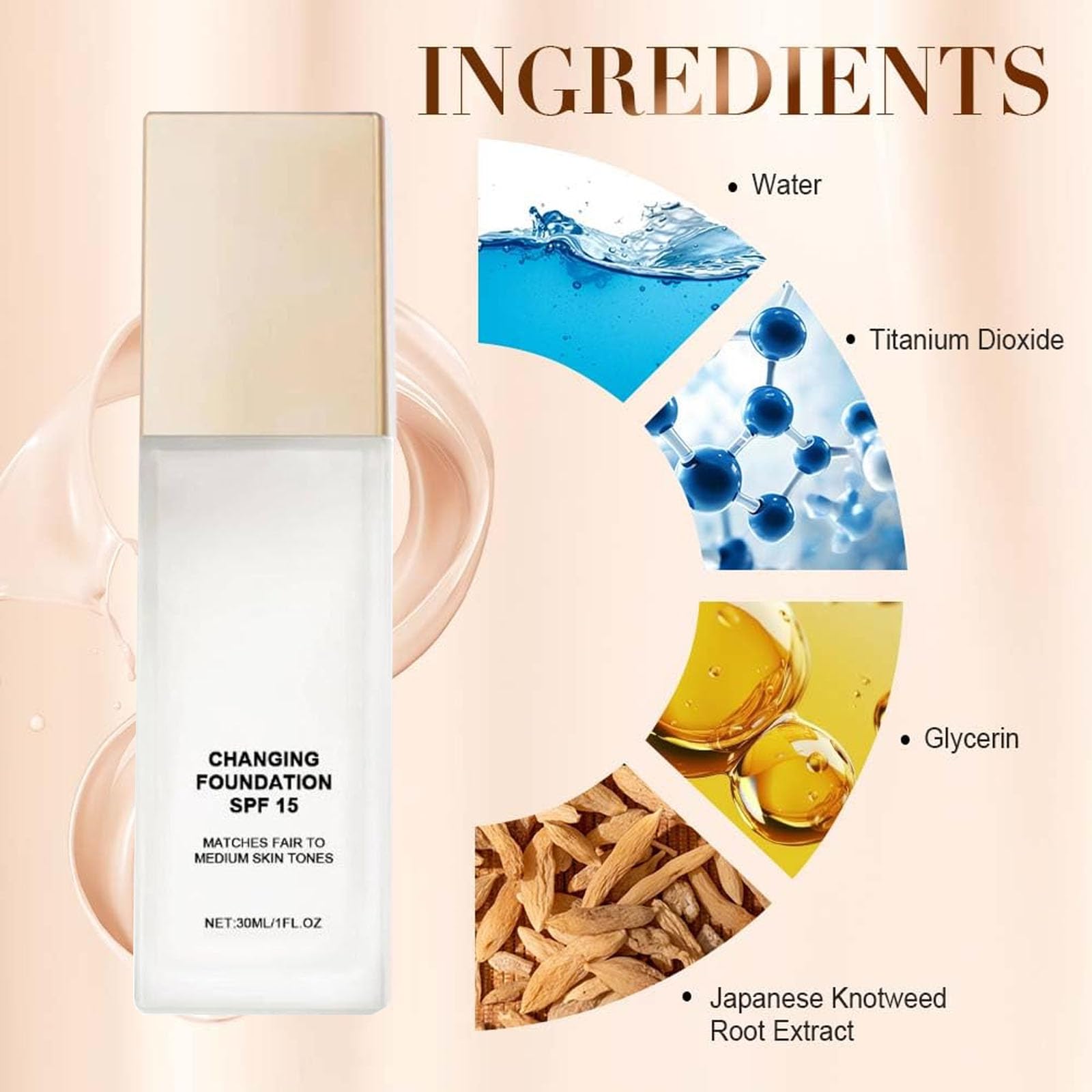Melya Fond de Teint 50 Ans et Plus, Hydrating Foundation for Mature Skin, Liquid Foundation Lightweight Natural Finish Long-Lasting Coverage For Dry Skin, 30ml / 1 Fl Oz — view 6