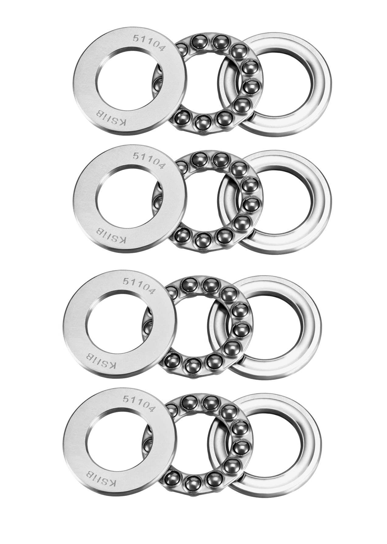 INVENTO 4Pcs 51104 20mm Axial Thrust Ball Bearing 20x35x10mm Single Direction carbon steel ball bearing (B09LT94F2B) Amazon Price History, Amazon Price Tracker