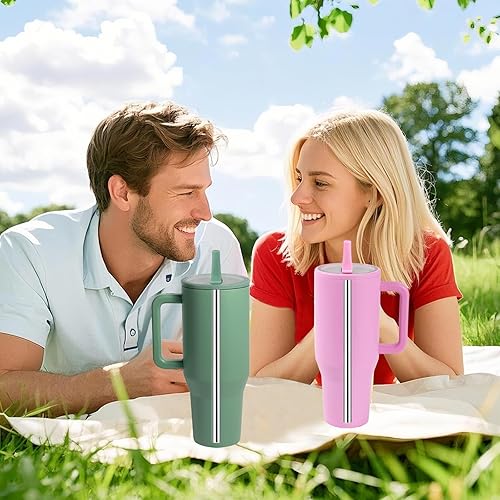 Miniatura 6 de WK IEASON Pajitas reutilizables de acero inoxidable para HydroJug Traveler de 40 onzas, 3 popotes de metal para popote de repuesto de 40 onzas con 2