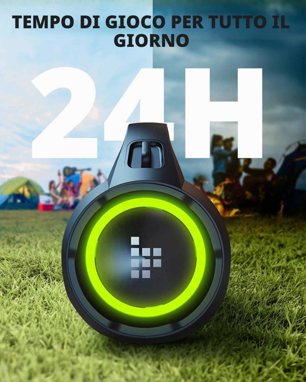 Tronsmart Bang SE Altoparlante Bluetooth con tracolla, altoparlante portatile da esterno 40 W, 24 ore di autonomia, Bluetooth 5.3, impermeabile IPX6, AUX, slot per schede micro SD, lettura USB,