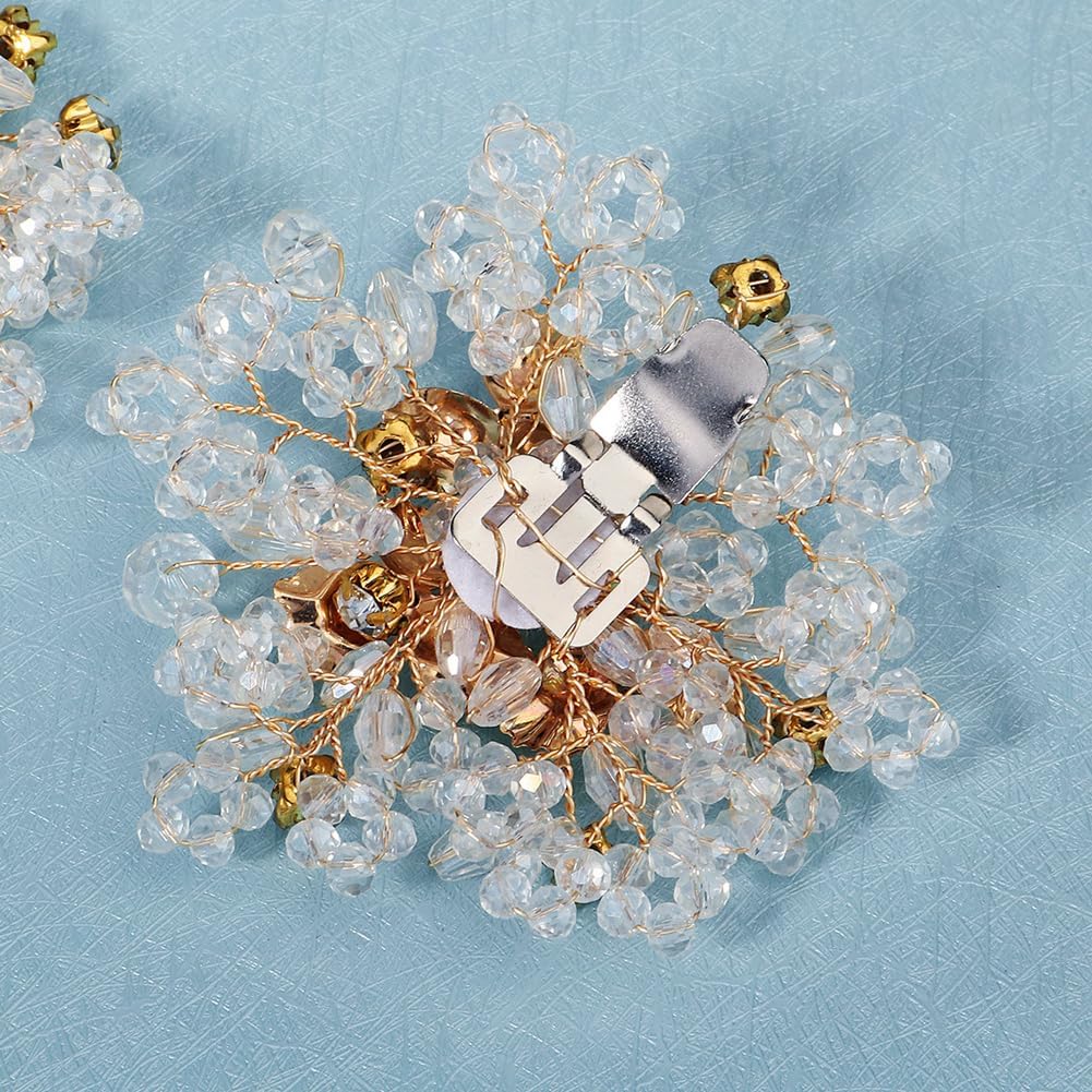 2 Pcs Decorative Crystal Shoe Clips for Women Dress Shoes Pumps Boots Flats Heels Bridal Wedding Party DIY Floral Shoe Buckles Decoration for Women Girls - Image 6