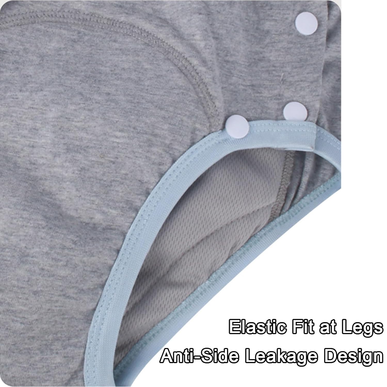 Culottes dincontinence en Coton Femmes Adultes, sous-vêtements Anti-fuites réutilisables avec Boutons-Pression, Couches lavables Ajustables Personnes âgées et handicapées, Lot de 3, Taille (Medium)