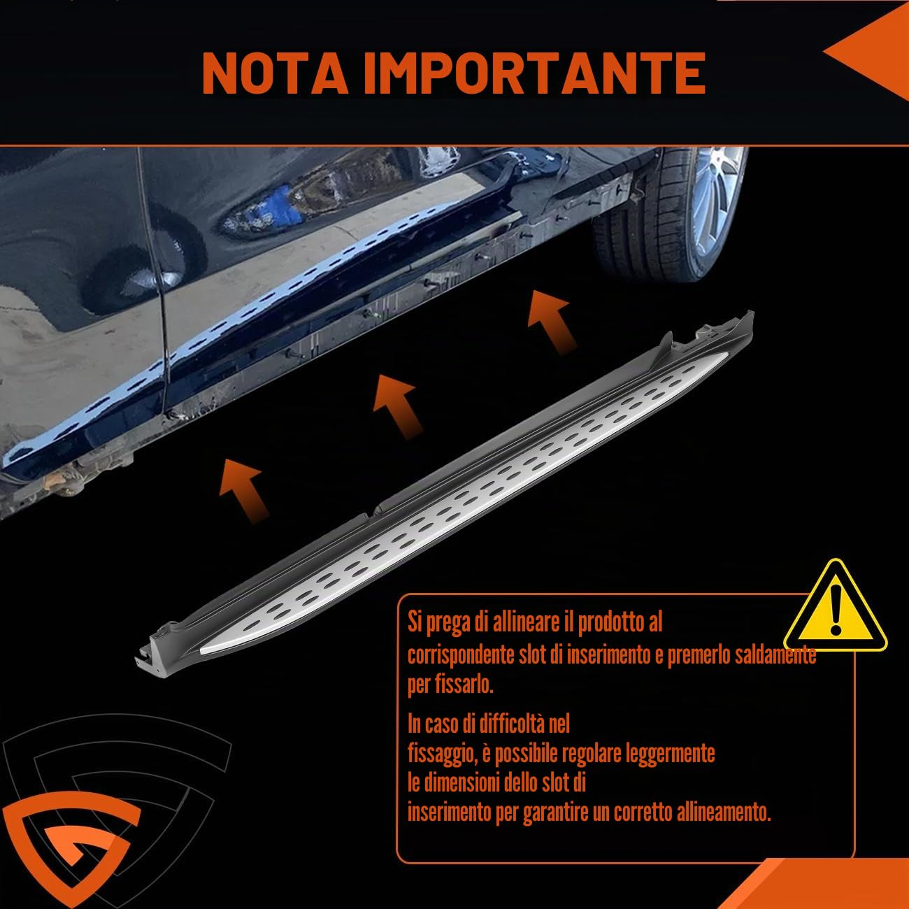 Pedane in alluminio con bordo argentato, compatibili con Mercedes Benz GLC X253 & Coupe C253 2015-2022, con supporto antiscivolo, portata fino a 360 kg, set sinistro e destro