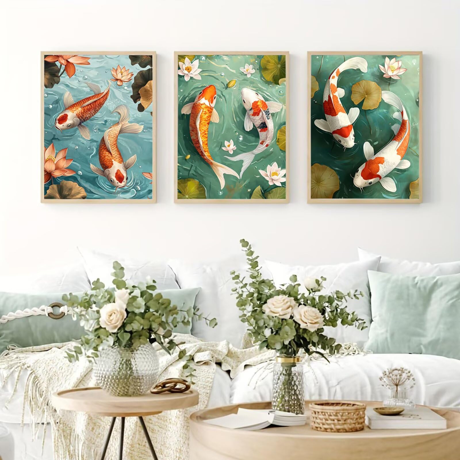 Cnyaunfi 3 Pezzi Animali Pittura Diamante Fai-Da-Te 5D Blu Diamond Painting Kit Completo per Hobby Creativi Adulti, Pittura Diamante Artigianale Per La Decorazione Della Parete Di Casa 60x80cm YF-3558