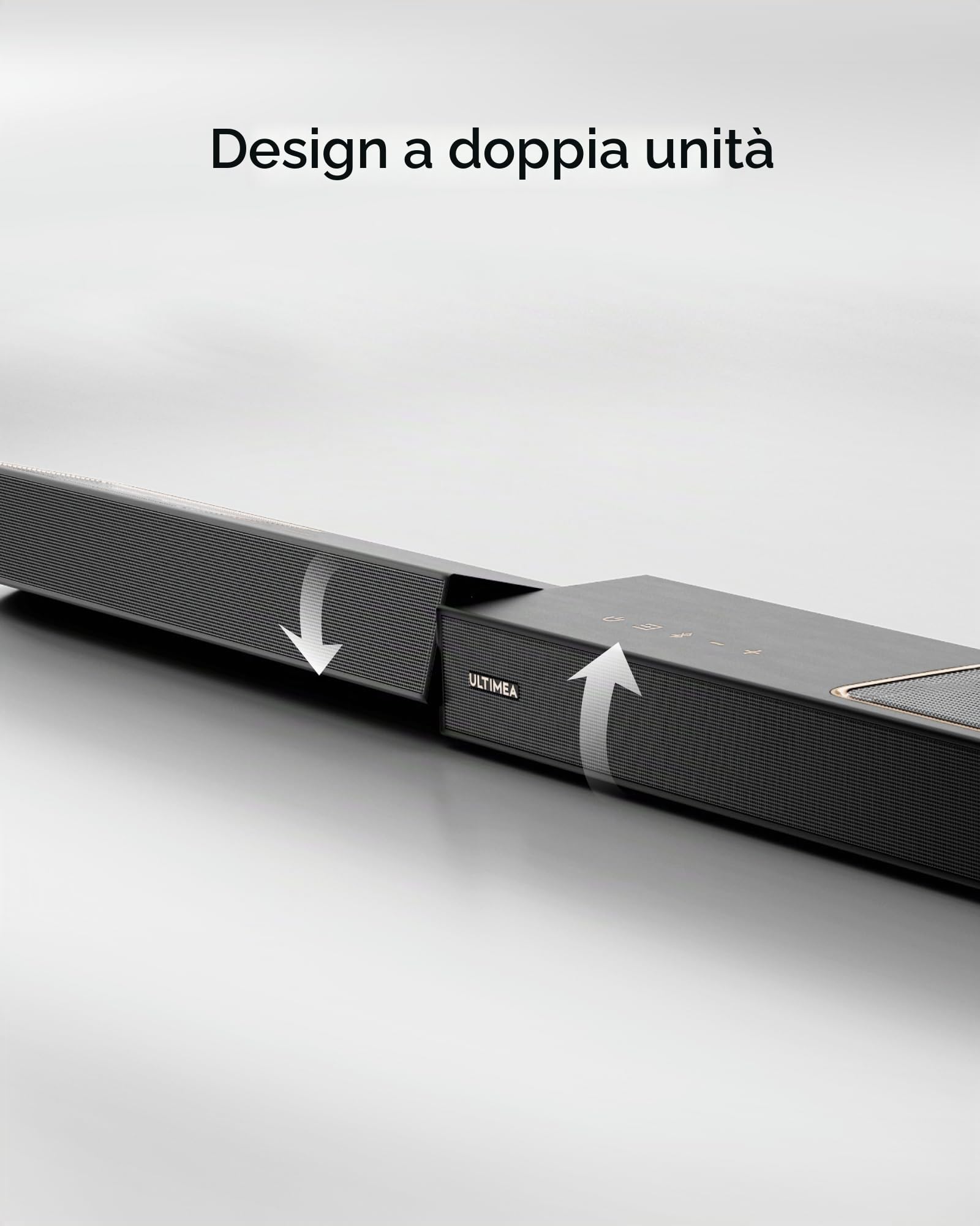 ULTIMEA 3.1.2ch Sound Bar con Dolby Atmos, Surround Sound System per Smart TV, Soundbar con subwoofer da 6,5 pollici per Home Theater, BT 5.4, HDMI eARC, Skywave F30 Boom