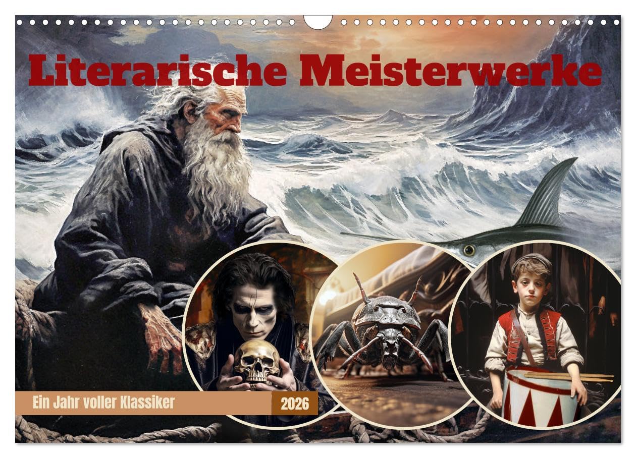 Literary masterpieces UK-Version (Wall Calendar 2026 DIN A3 Landscape), CALVENDO 12 Month Wall Calendar