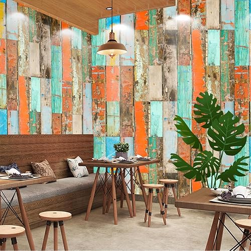 Miniatura 10 de Lukery LA013 - 20 hojas de azulejos impermeables contra salpicaduras para cocina, imitación de cuero sintético 3D, azulejos de grano de madera,