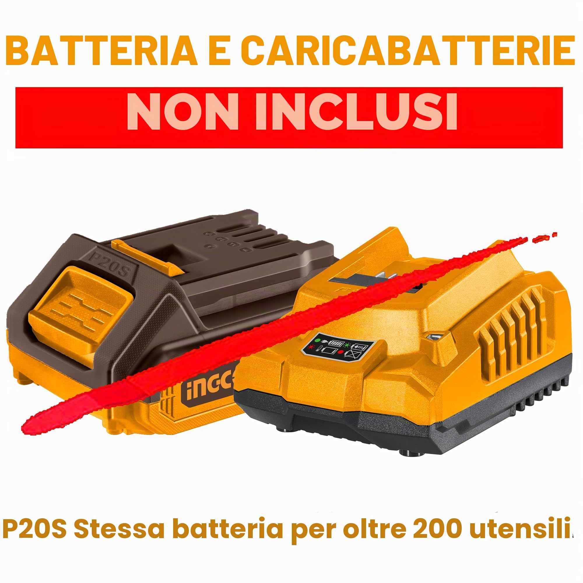 CJSLI8501- INGCO-Seghetto alternativo A BATTERIA LITIO 20V NUDO