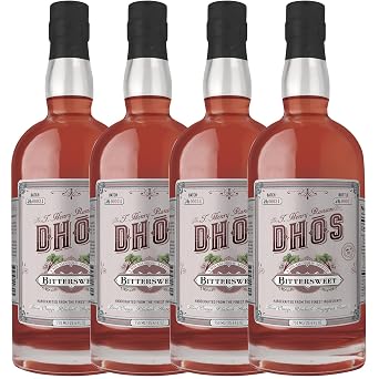 Dhos Handcrafted Non-Alcoholic Bittersweet Aperitif - Keto-Friendly, Zero Sugar, Zero Calories, Zero Proof - 750 ML - Perfect for Mocktails Flavors of Rhubarb & Bitter Herbs - Made in USA, Aperol Spritz