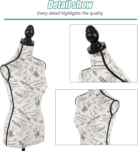 Miniatura 6 de Maniquí de vestido de maniquí, modelo de vestido de cuerpo de maniquí, altura ajustable de 60 a 67 pulgadas con trípode base de madera para ropa,