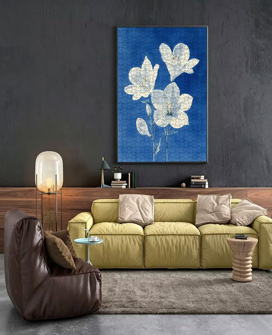 Puzzle 1000 Pezzi Fiori Bianchi 3D Puzzle per Adulti Impegnativo, Educa Puzzles Artistico, Divertente E Stimolante Puzzles Decorativo per La Famiglia, Regalo e Decorazione Pareti BXHZW6-40