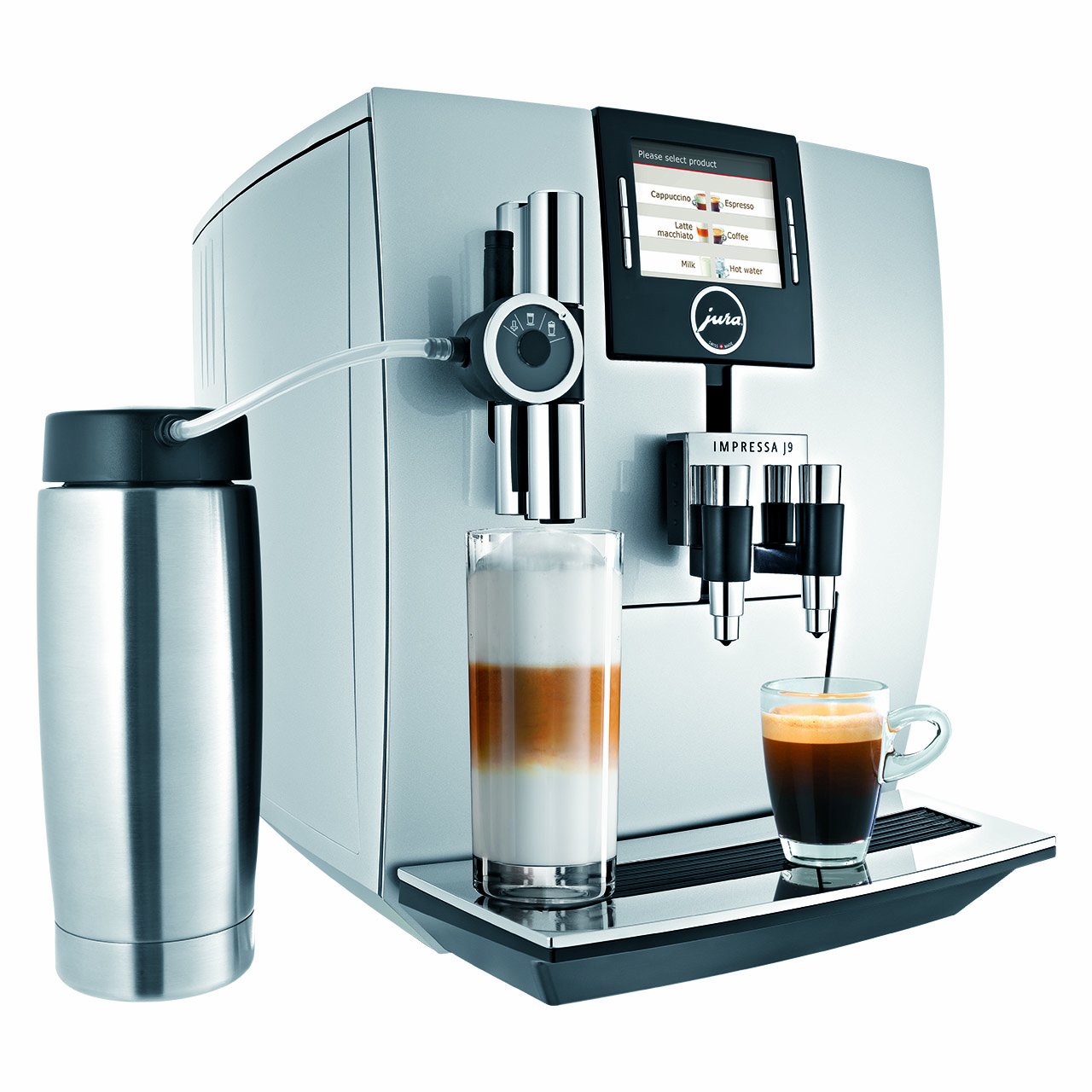 Jura Impressa J9.3 One Touch TFT autonome entièrement automatique Machine à expresso 2,1 l 16 tasses Argenté