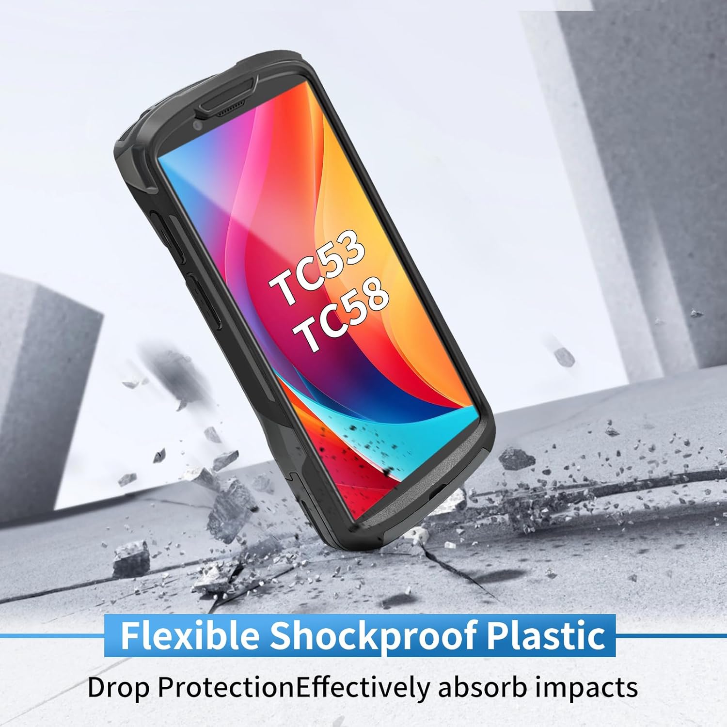 2 PCS TC53 Case [New Version 2026] Rugged Cover for Symbol Zebra TC53 TC58 Mobile Computer Scanner Cover TC53 Protective Case TC58 Protective Covers