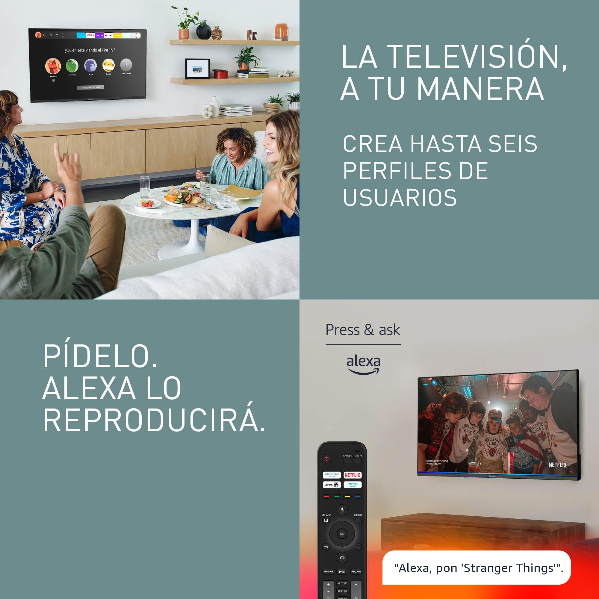 Panasonic TV-40S55AEZC, S55 Series 40 Pulgadas Full HD LED Smart TV, Fire TV, HD Colour Engine, HDR, Alexa Control De Voz, Modo De Juego, Reproductor Multimedia