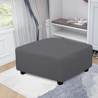 Vista 2 de Easy-Going - Funda elástica cuadrada para otomano de 40x40x15 pulgadas, protector de muebles para taburete de almacenamiento plegable, funda suave