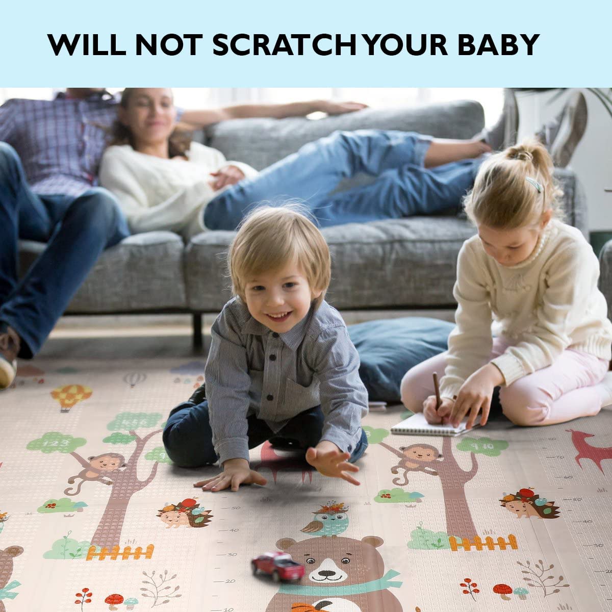 Nikrim™Baby Folding Mat Play Foam Crawl Waterproof Portable Kids Baby Toddler Outdoor or Indoor Use Non Toxic 6.5x5 FUT (Multicolor, We Have Multi Color and Print Also Multi .) 1