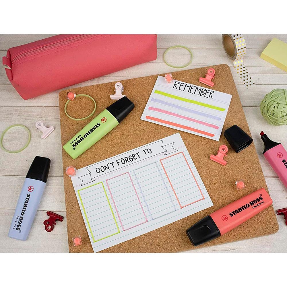 Evidenziatori STABILO BOSS Pastel - Pack Da 3 Colorati, Anti-Secchi