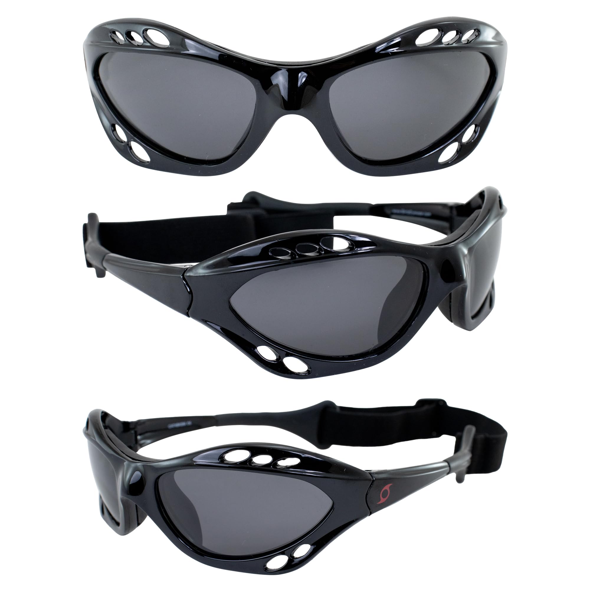 Hurricane Eyewear Categoria 4 polarizzati Jet Ski Galleggianti Occhiali Nero Imbottito con Rivestimento Antiappannamento