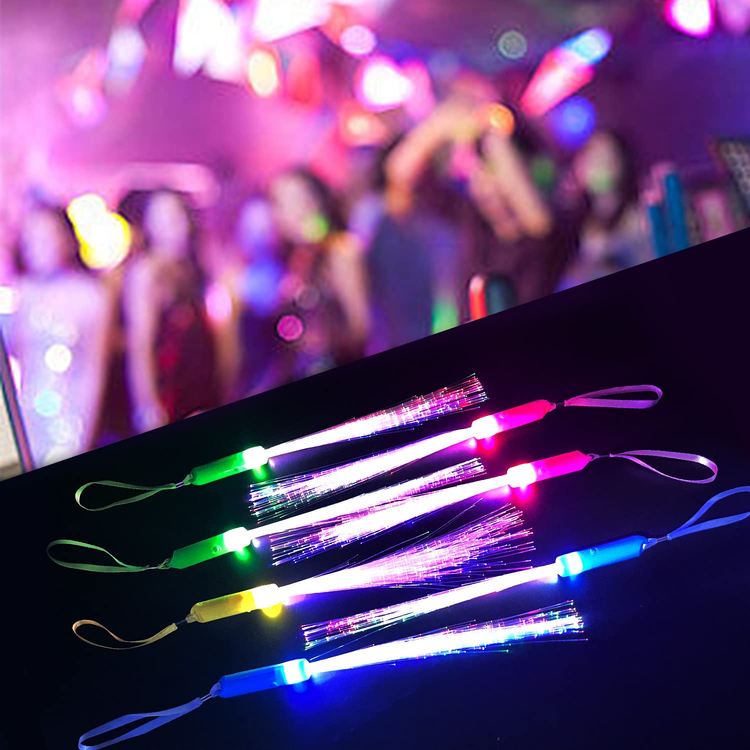 Juego de 60 barras luminosas para fiestas infantiles, con 3 modos de luz, para fiestas, conciertos, eventos, cumpleaños, bodas (60 unidades)