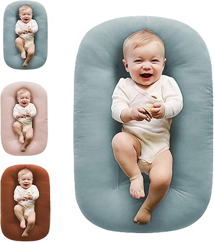Miniatura 8 de oliwex Tumbona de bebé, almohada para tumbona de bebé, funda para nido de tumbona para bebés de 0 a 12 meses (verde malaquita)