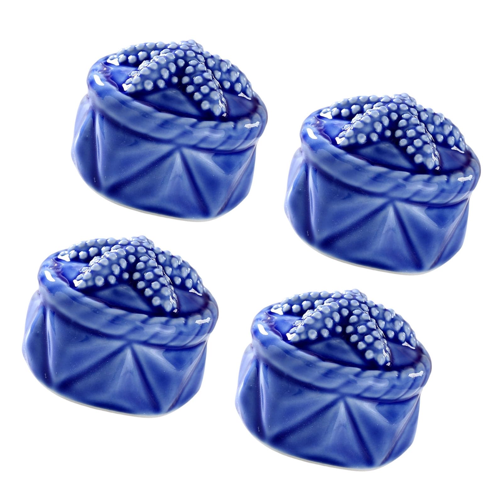 Fazvncv Of 4 Ceramic Marine Inspired Toilet Bolt Covers Decorative Bathroom Accessories for Water Theme Decor Waterproof Toilet Bolt Caps