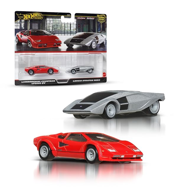 Hot Wheels Premium Car Culture, pack con dos vehículos a escala 1:64, parejas únicas, neumáticos Real Riders
